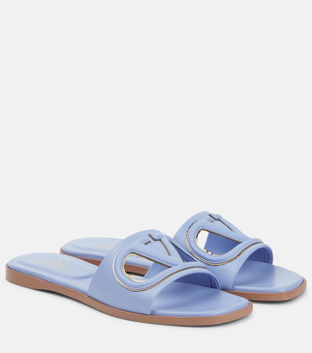 VLogo Signature cutout leather slides Valentino Garavani