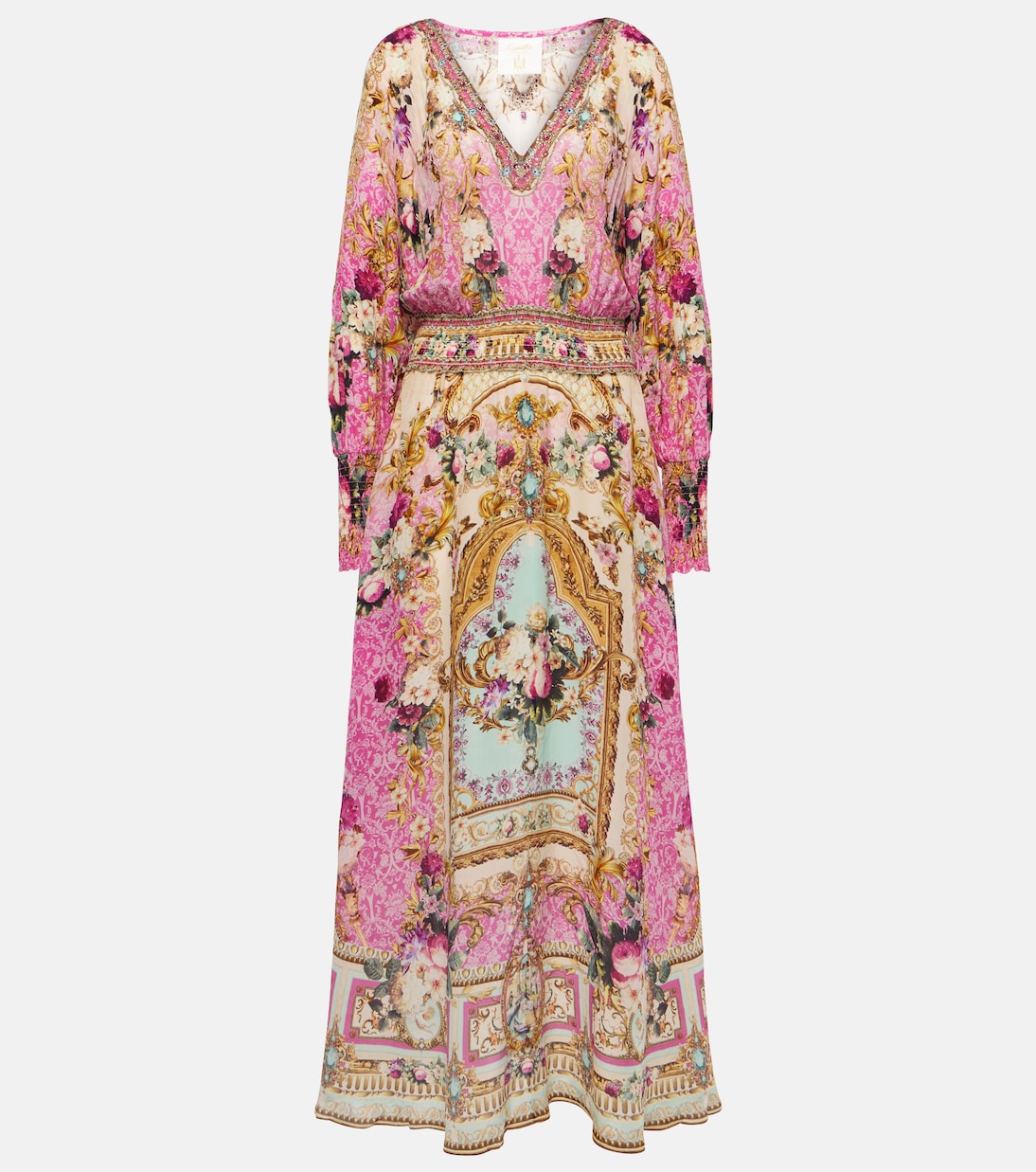 Floral printed silk maxi dress  Camilla