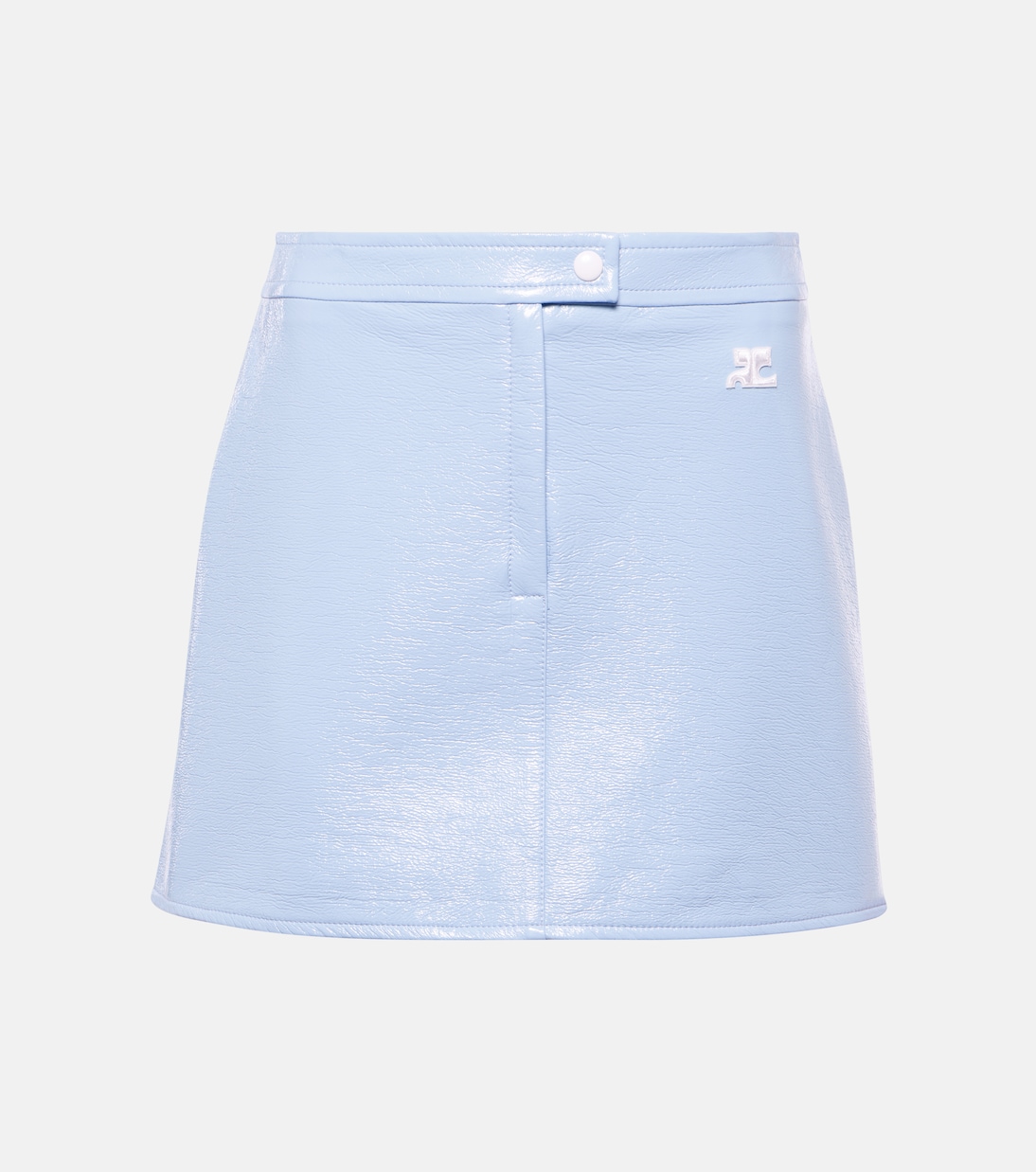 Logo high-rise cotton-blend miniskirt Courrèges