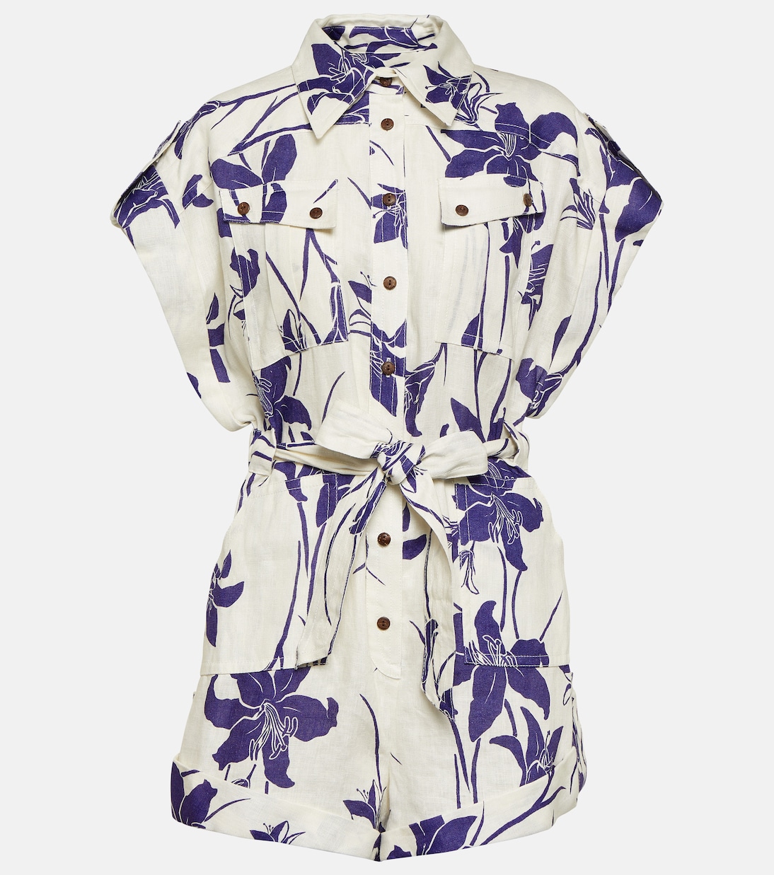 Acadian floral linen playsuit Zimmermann