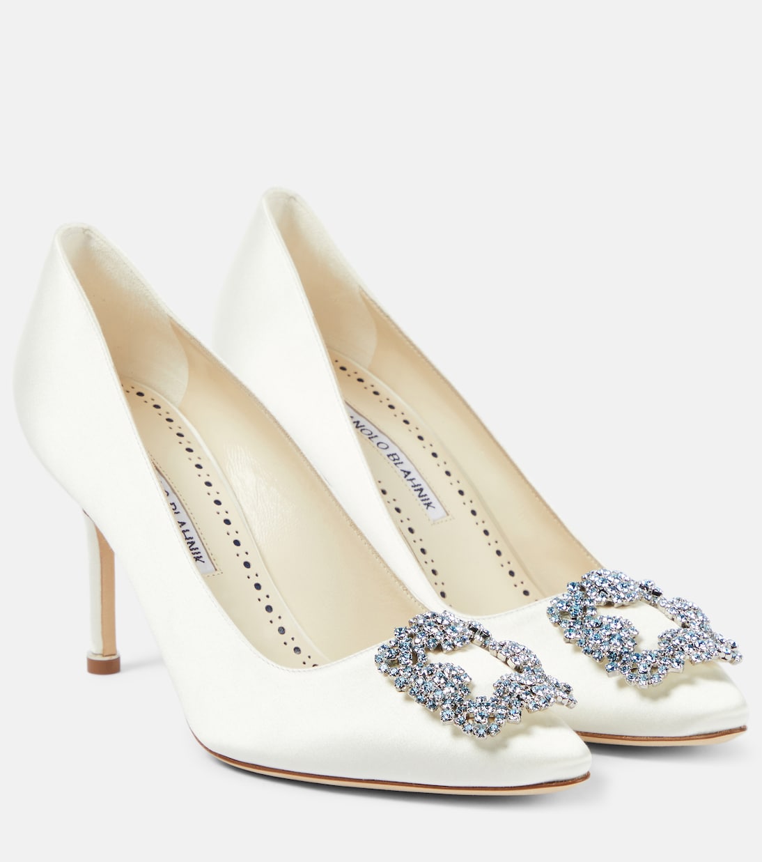 Bridal Hangisi 90 embellished satin pumps Manolo Blahnik