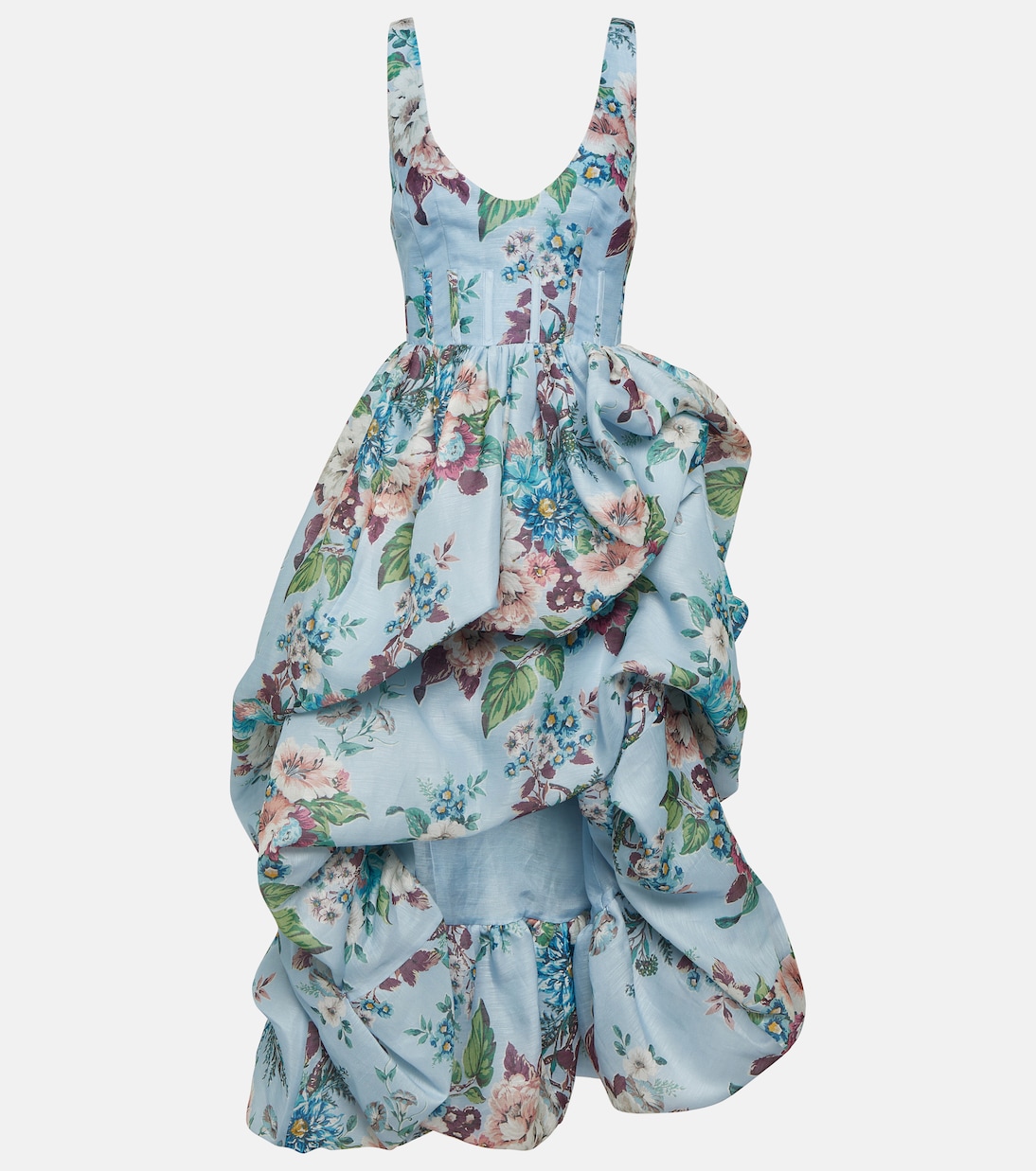 Matchmaker floral linen and silk midi dress Zimmermann