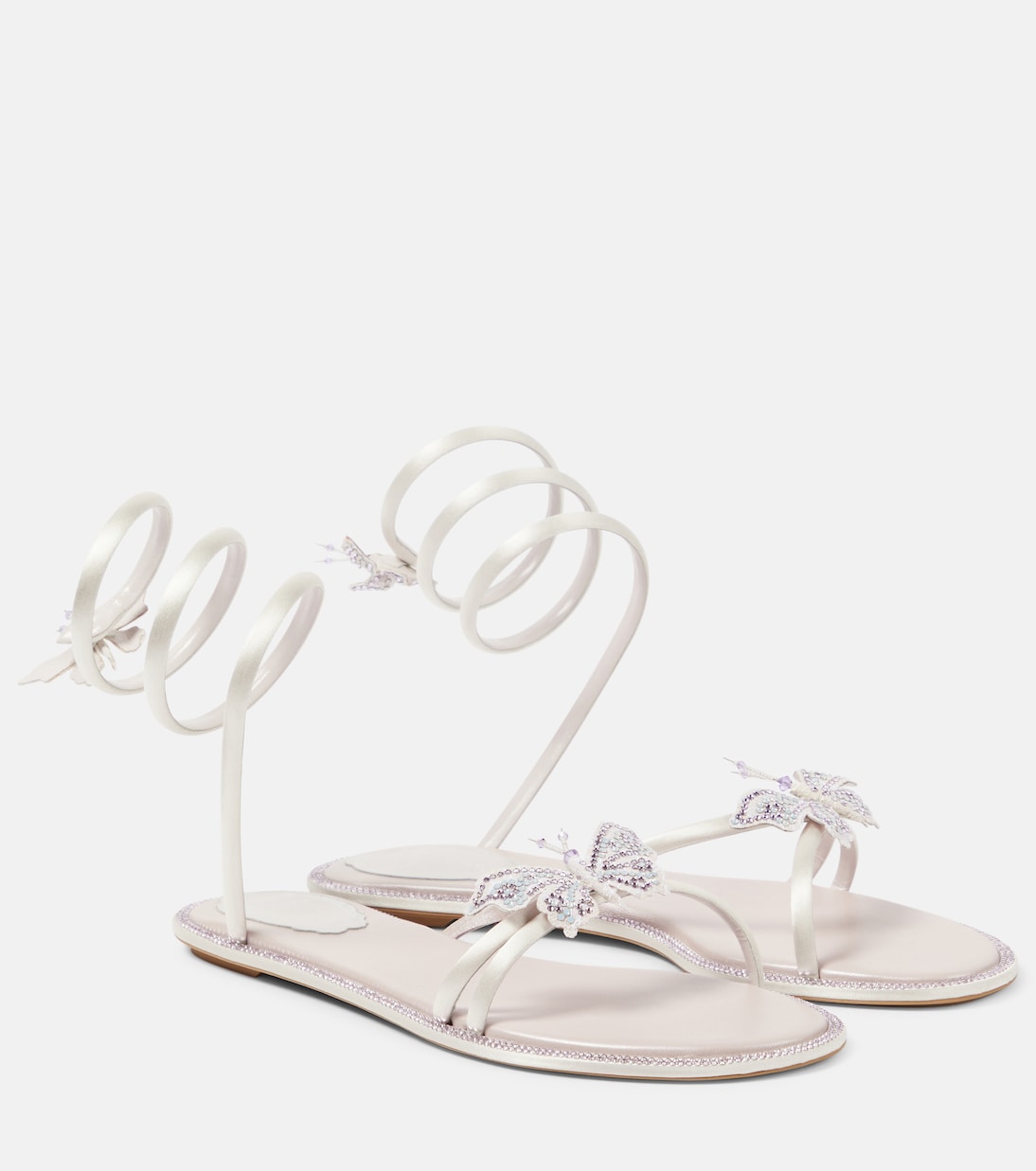 Cleo embellished satin sandals Rene Caovilla