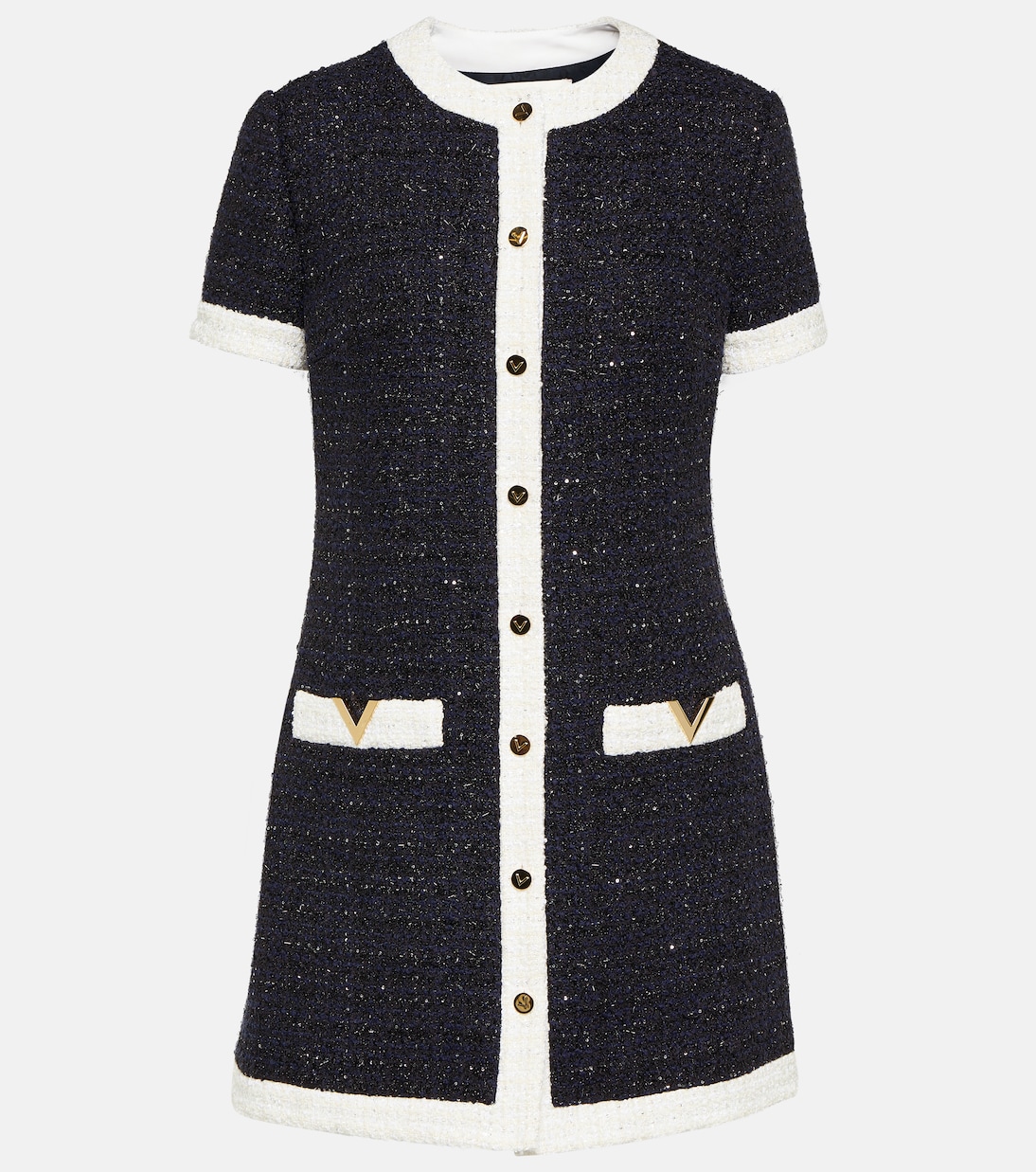 VGold sequined tweed minidress Valentino