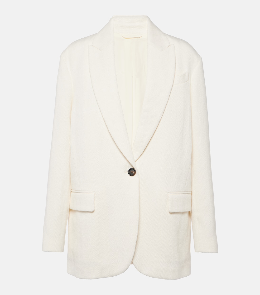 Herringbone cotton and linen blazer Brunello Cucinelli