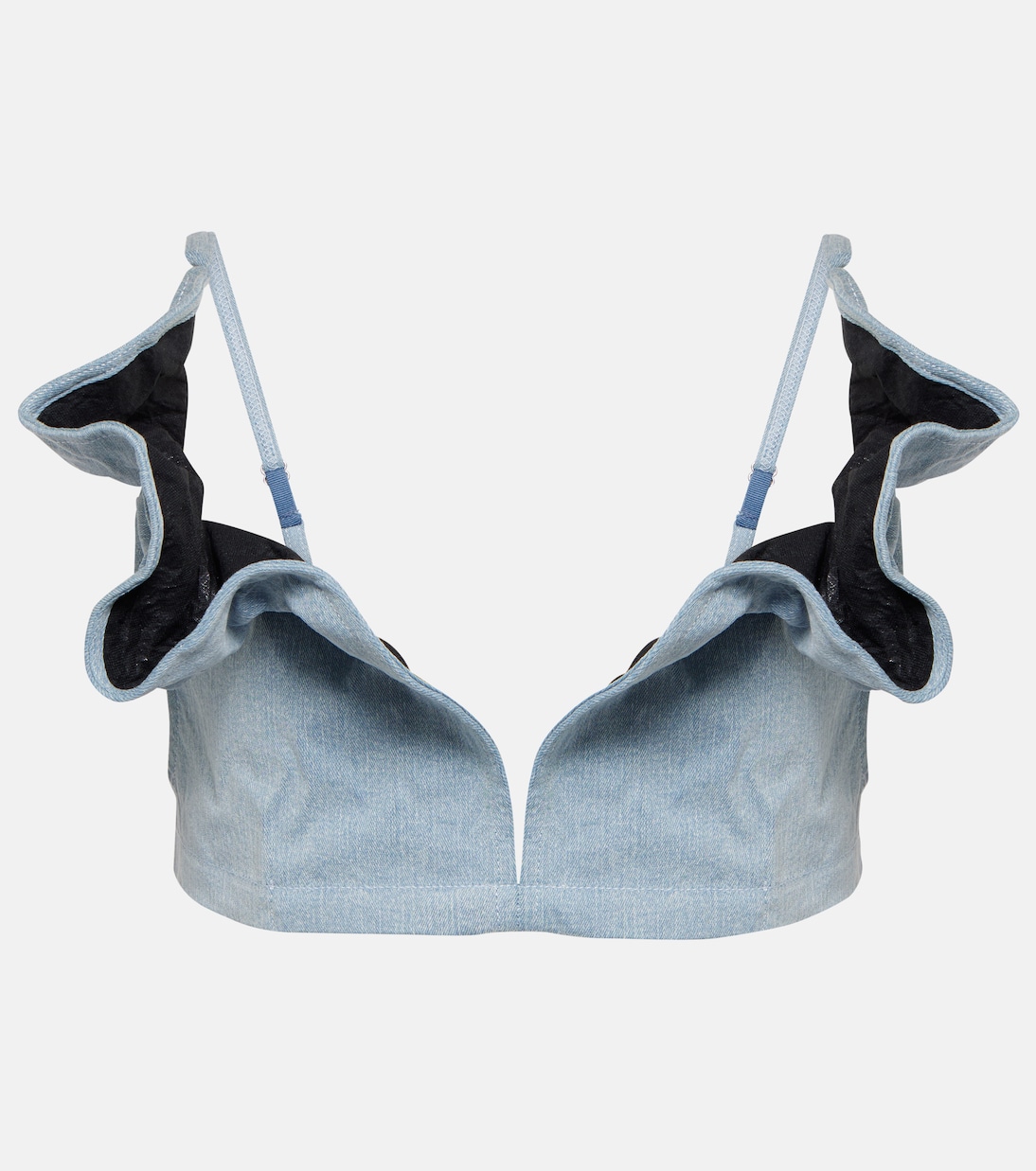 Ruffled denim bra top Y/Project