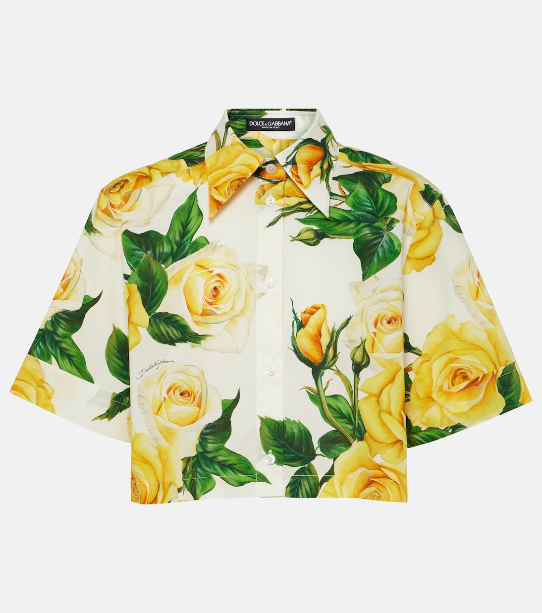 Floral cropped cotton poplin shirt Dolce&Gabbana