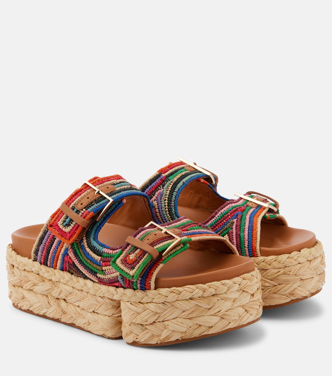 Quinie raffia platform sandals Clergerie