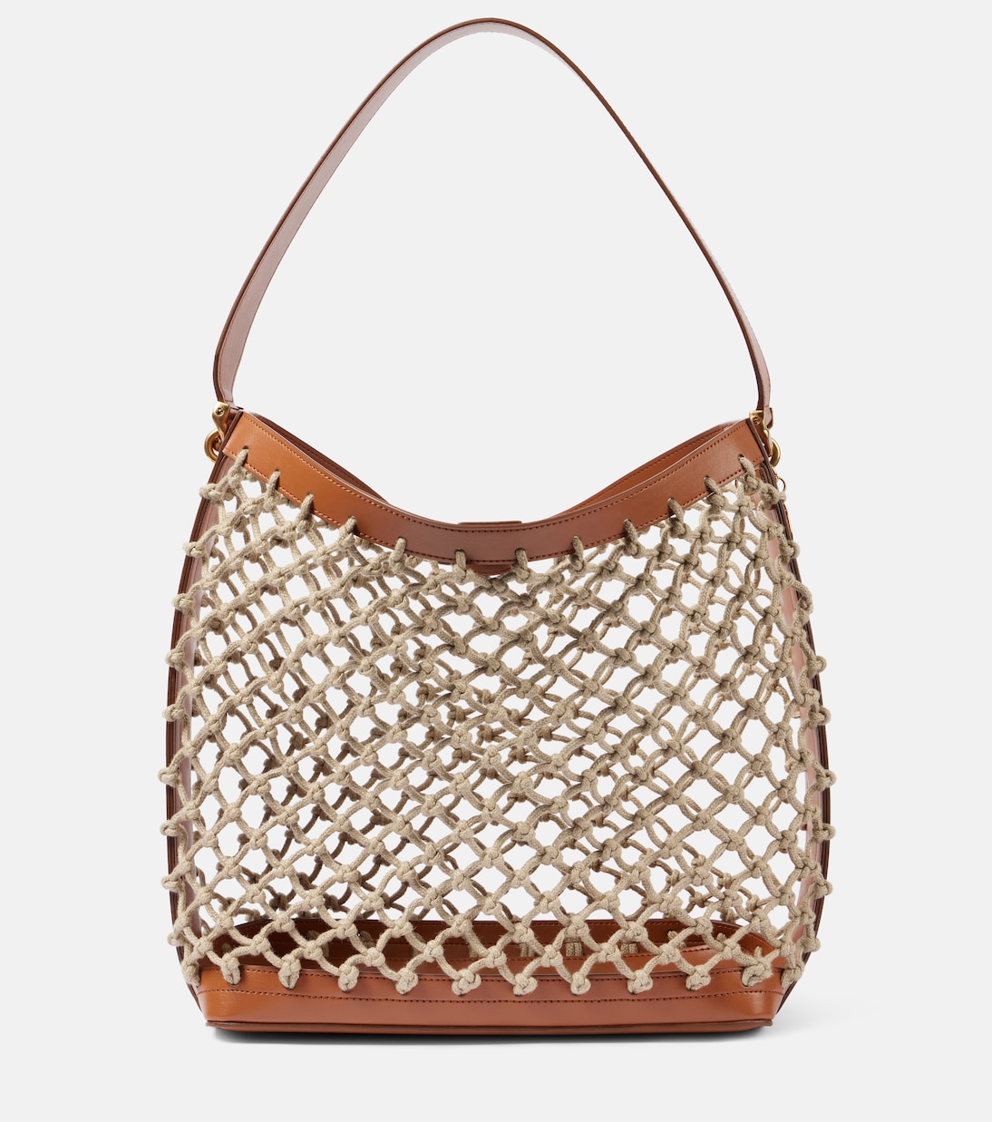 Small knotted faux leather-trimmed tote bag Stella McCartney