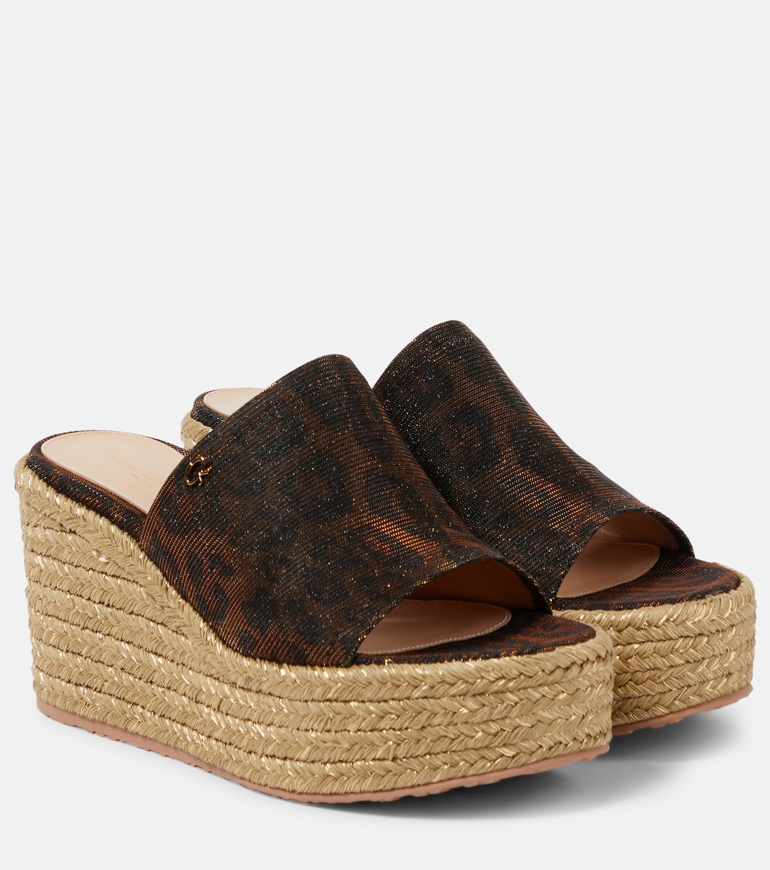 Leopard-print espadrille wedge mules Gianvito Rossi