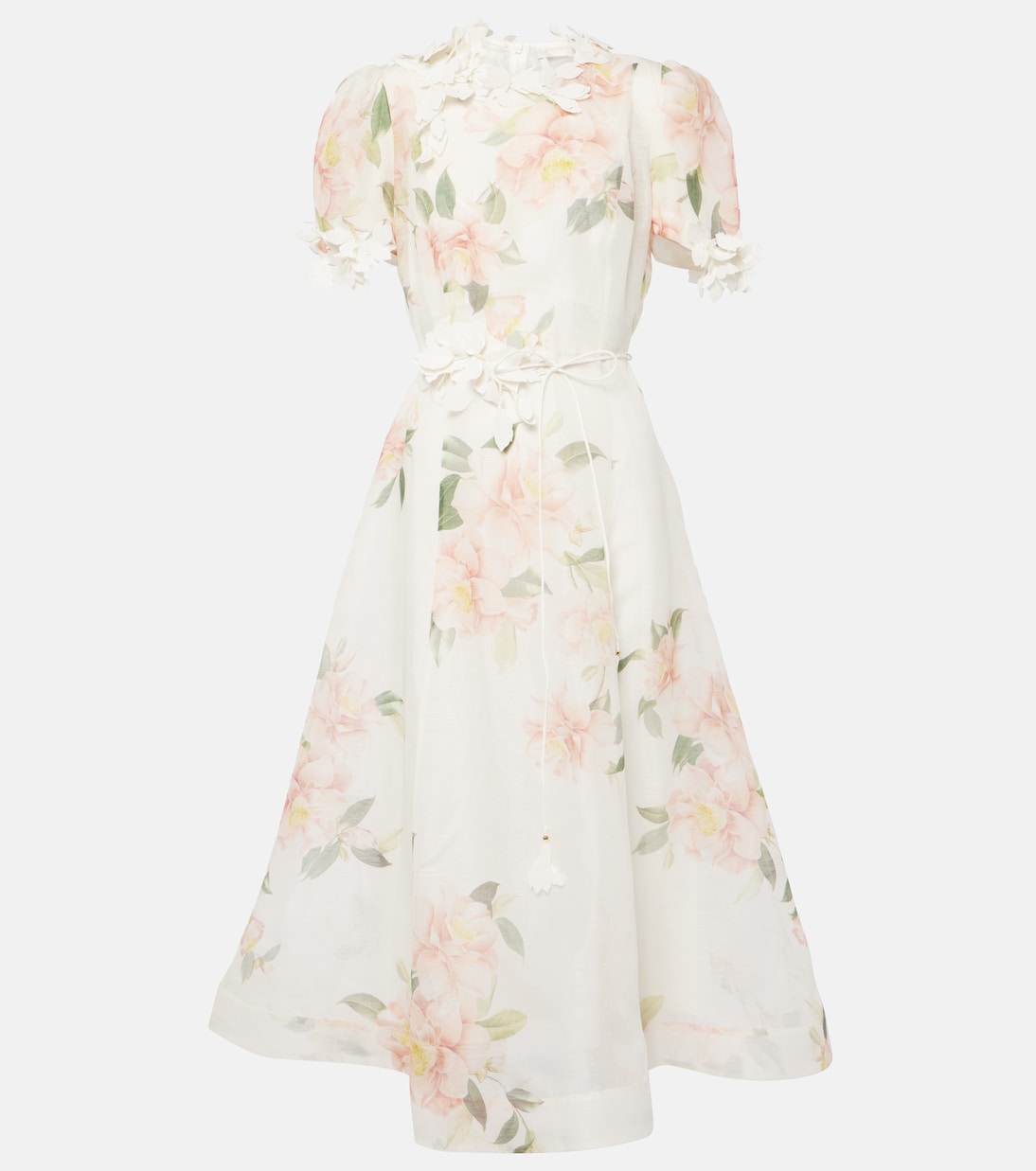 Natura Liftoff linen and silk organza midi dress Zimmermann