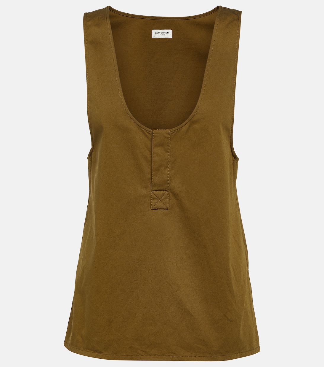 Cotton and linen twill tank top Saint Laurent