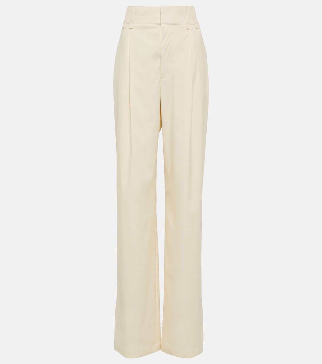 High-rise cotton-blend wide-leg pants Saint Laurent