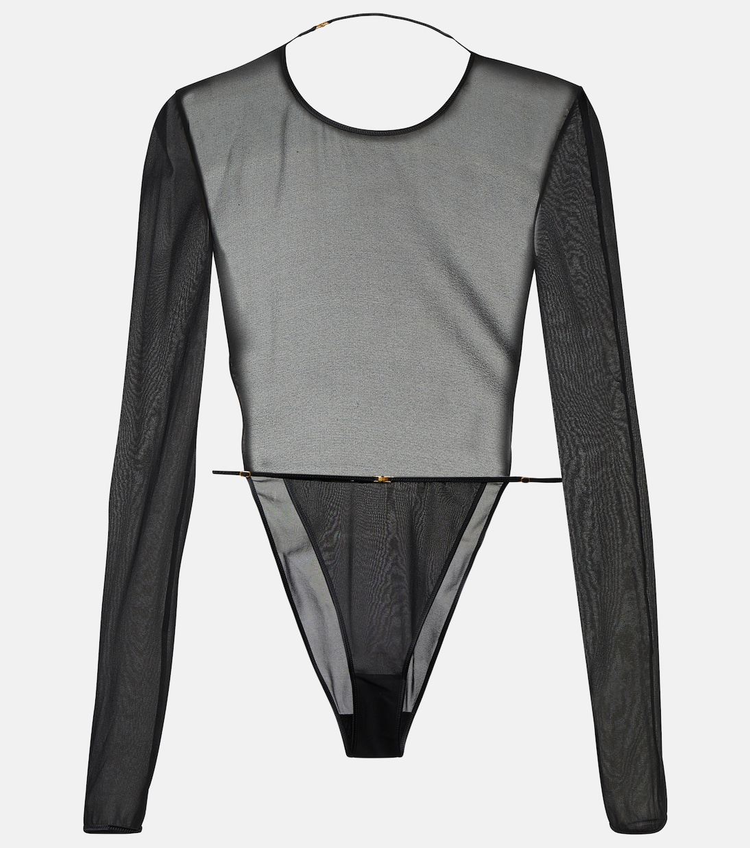 Open-back silk-blend georgette bodysuit Saint Laurent