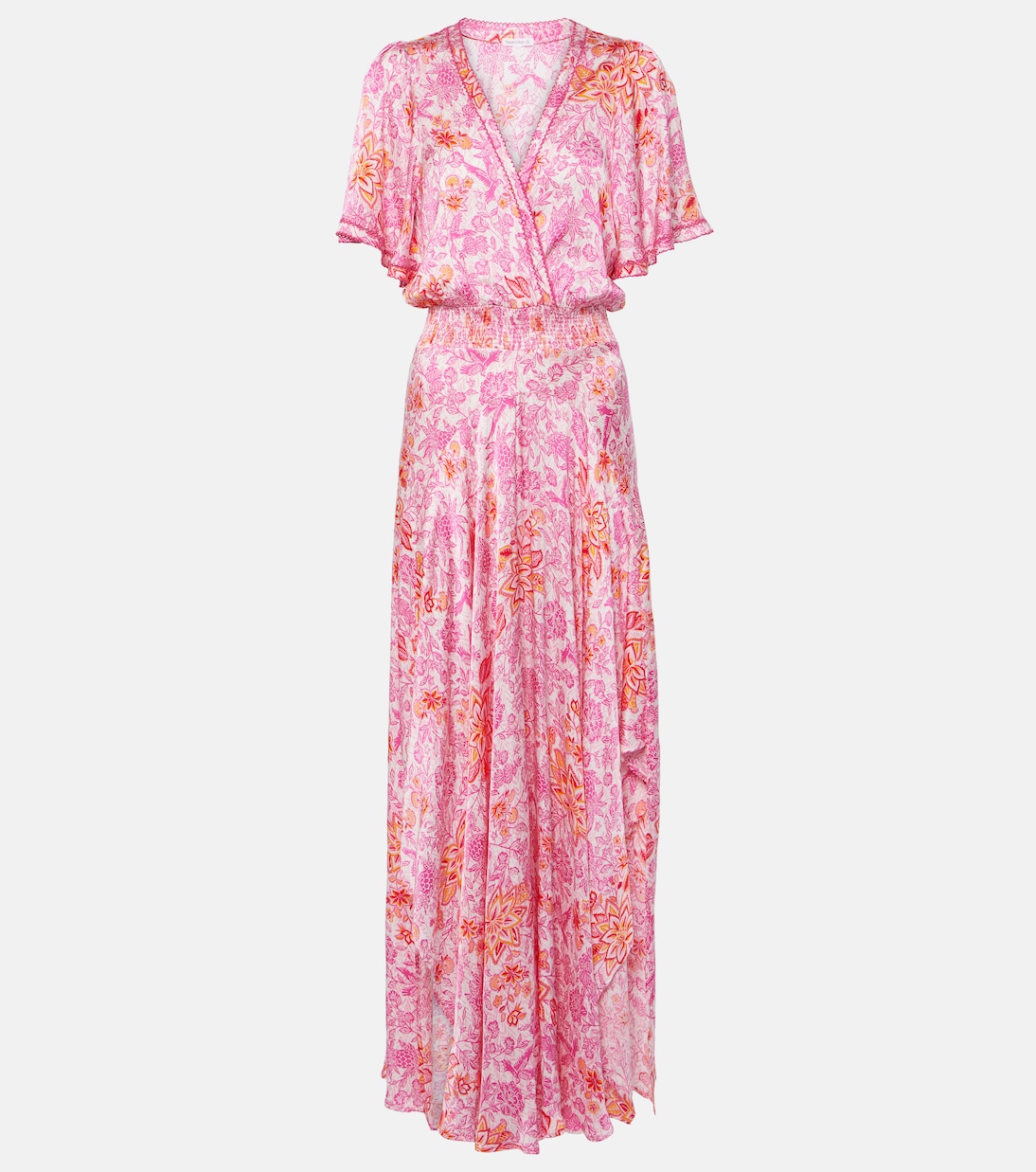 Mabelle floral satin maxi dress Poupette St Barth