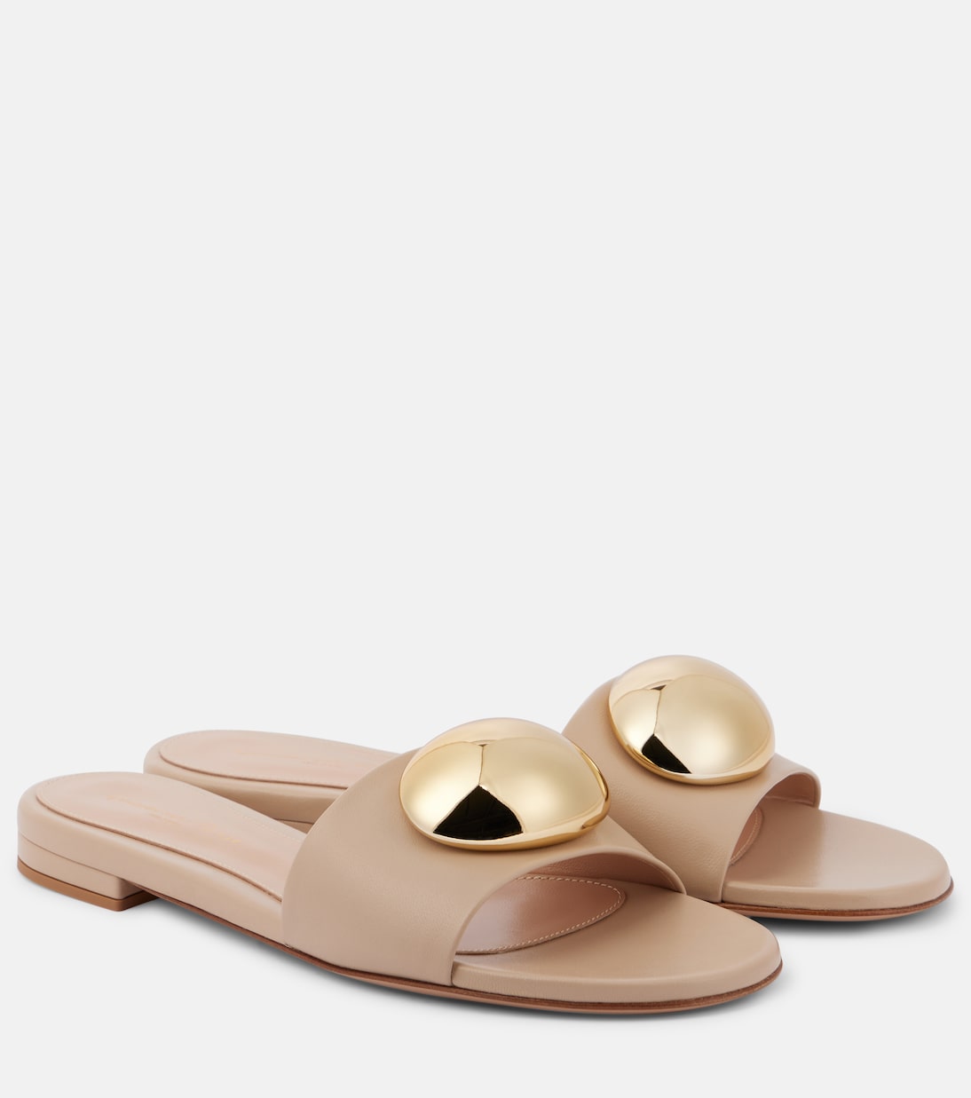 Embellished leather slides Gianvito Rossi