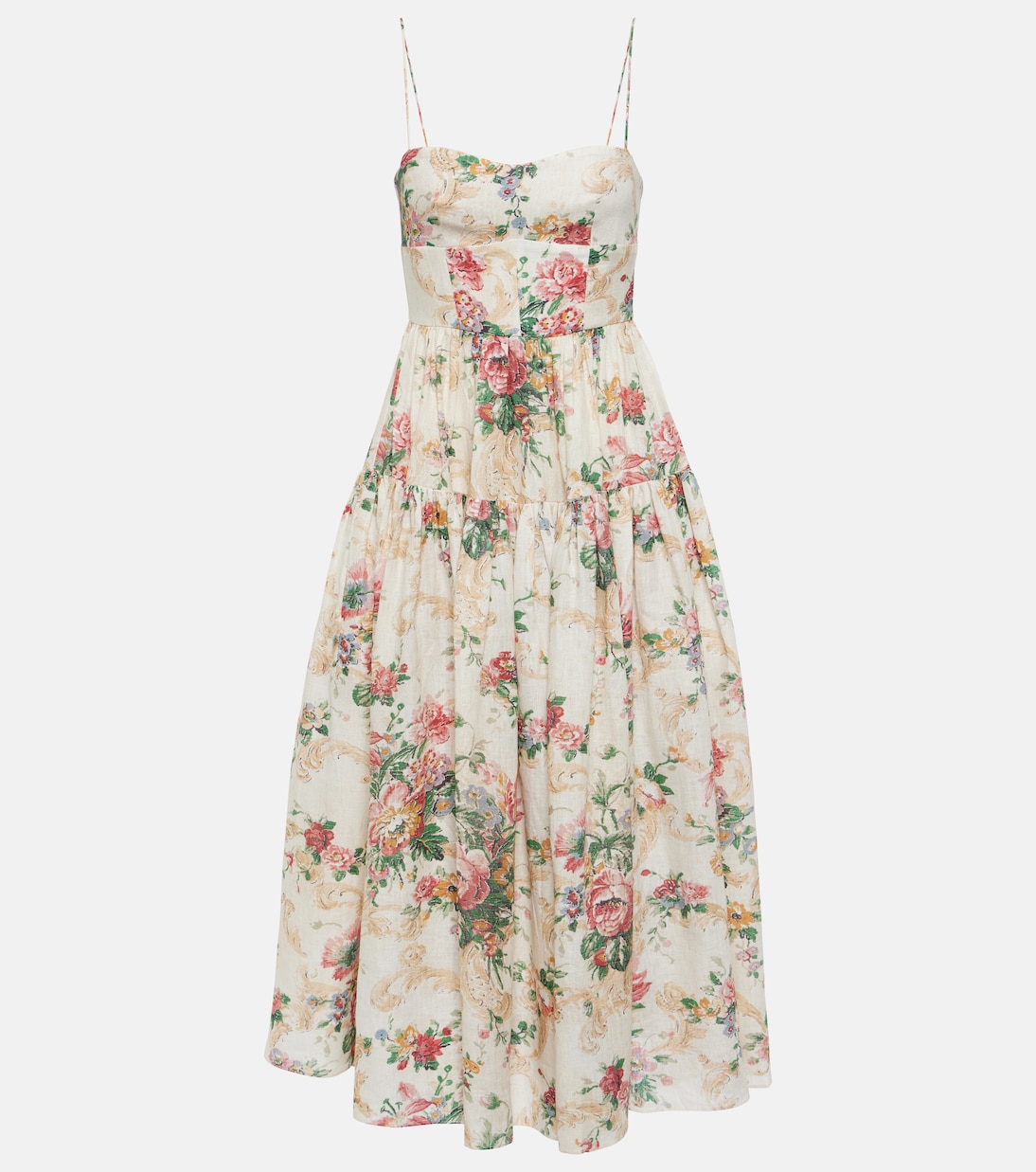 Floral linen midi dress Erdem