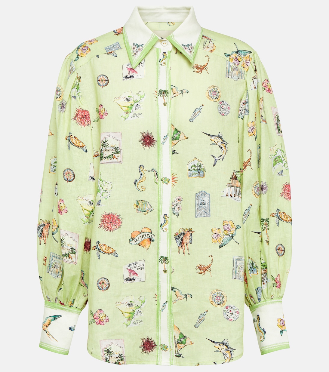 Printed linen shirt Alémais