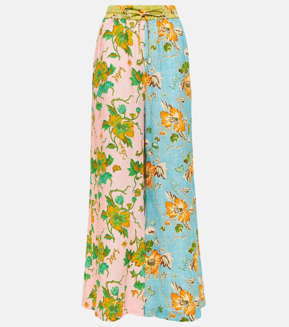 Floral linen wide-leg pants Alémais