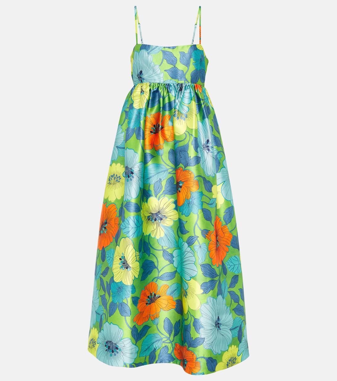 Floral satin midi dress Alémais