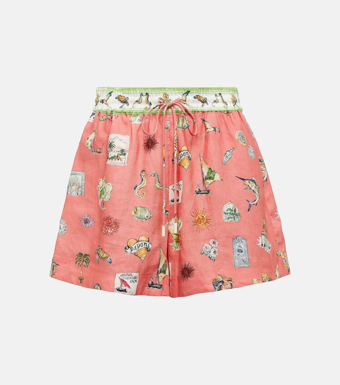 Printed linen shorts Alémais