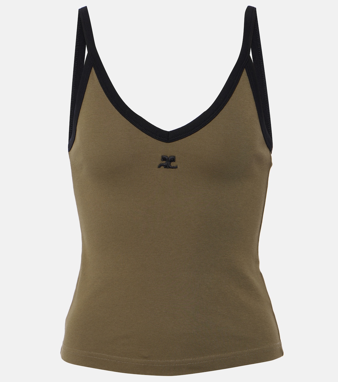 Logo cotton jersey tank top Courrèges