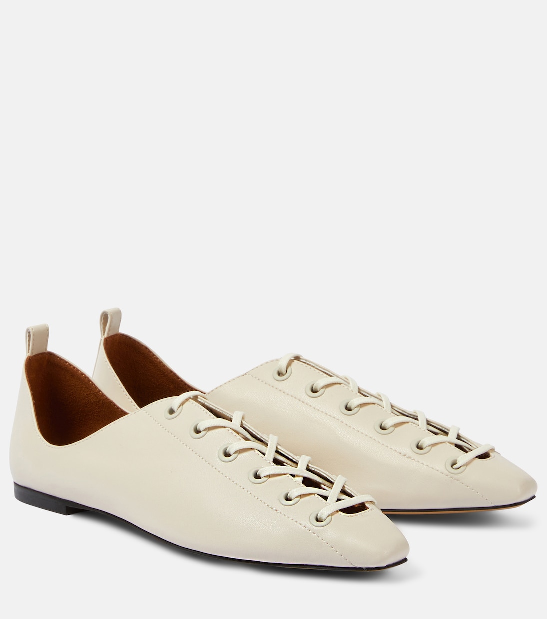 Terra faux leather lace-up ballet flats Stella McCartney