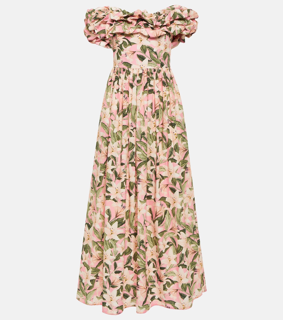 Espliego floral cotton maxi dress Agua by Agua Bendita