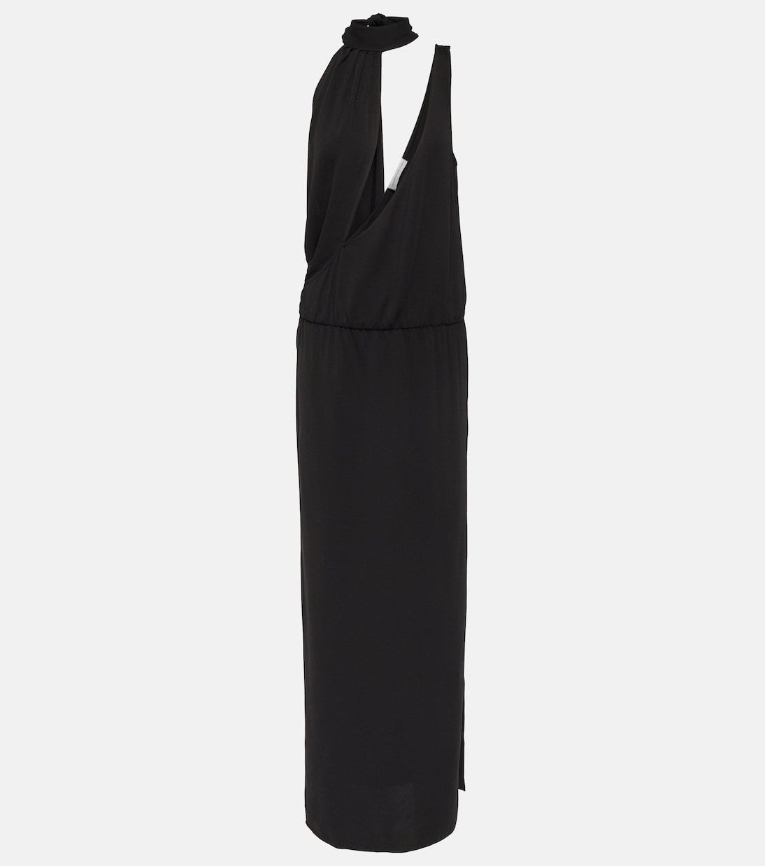 Draped halterneck side-slit gown Christopher Esber