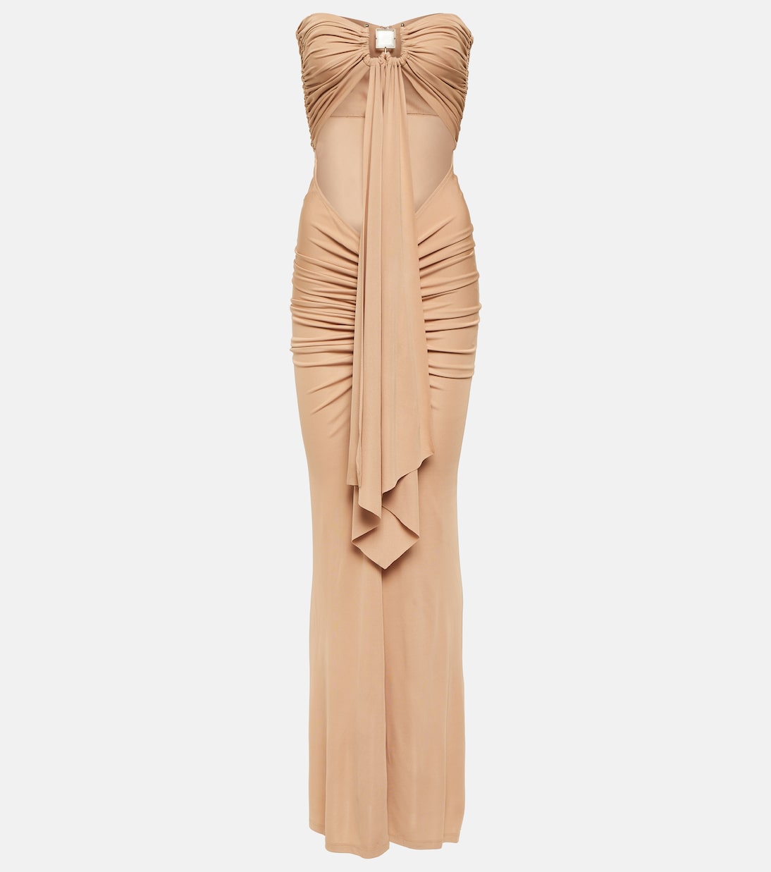 Ring-detail ruched cutout maxi dress Christopher Esber