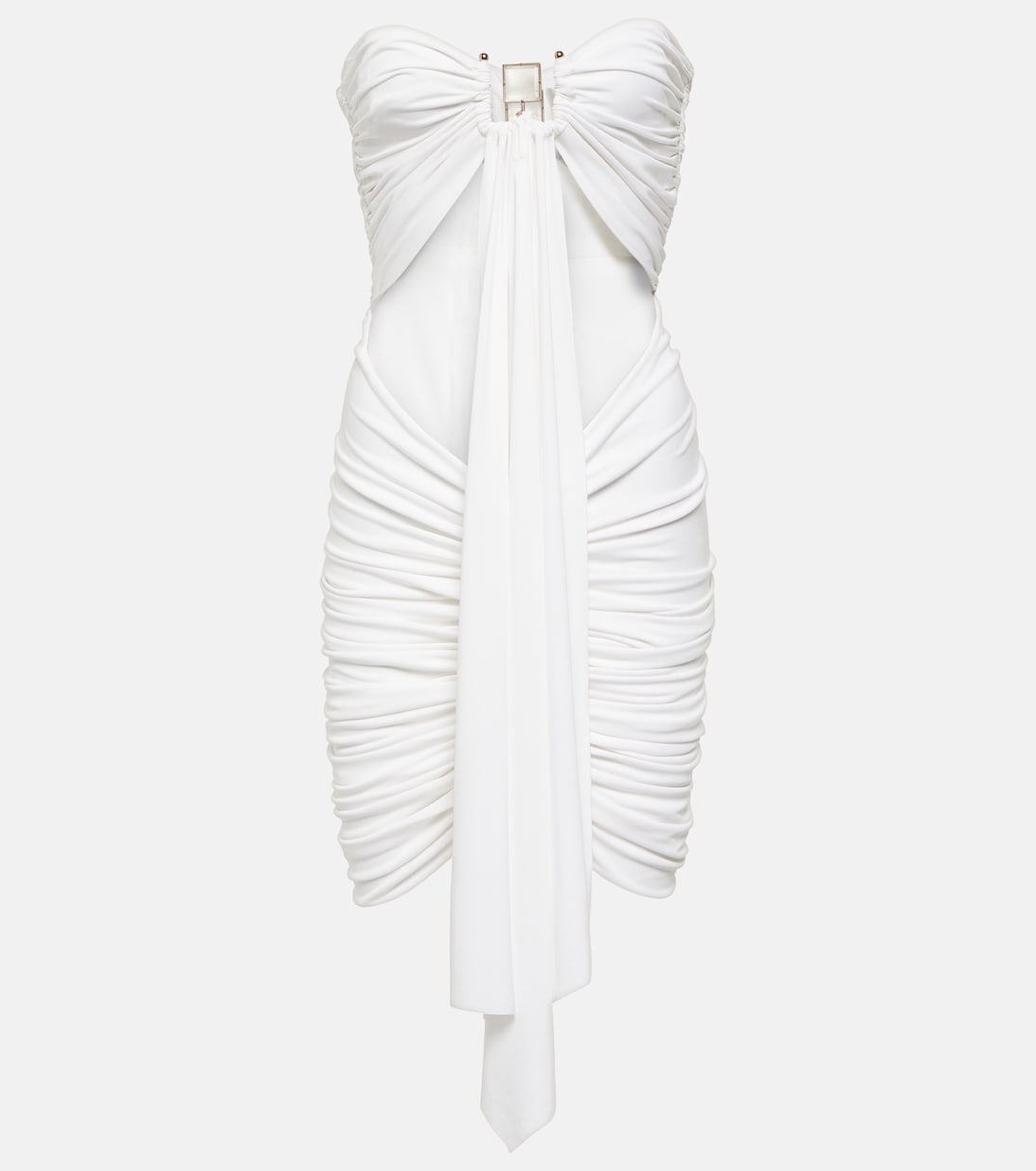 Ring-detail ruched cutout minidress Christopher Esber