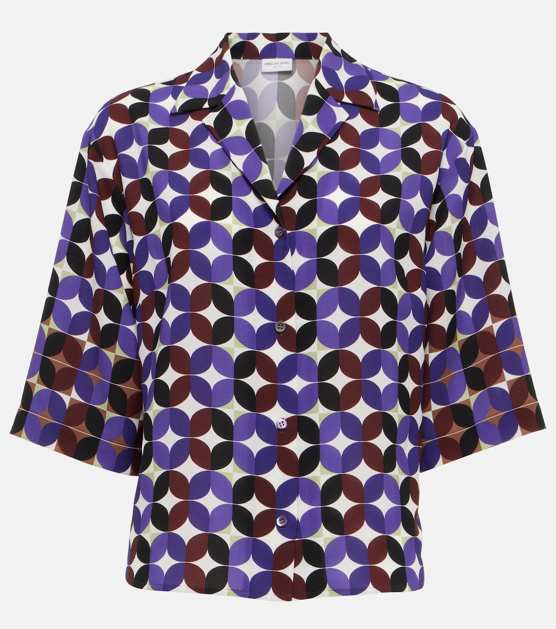 Printed crêpe bowling shirt Dries Van Noten