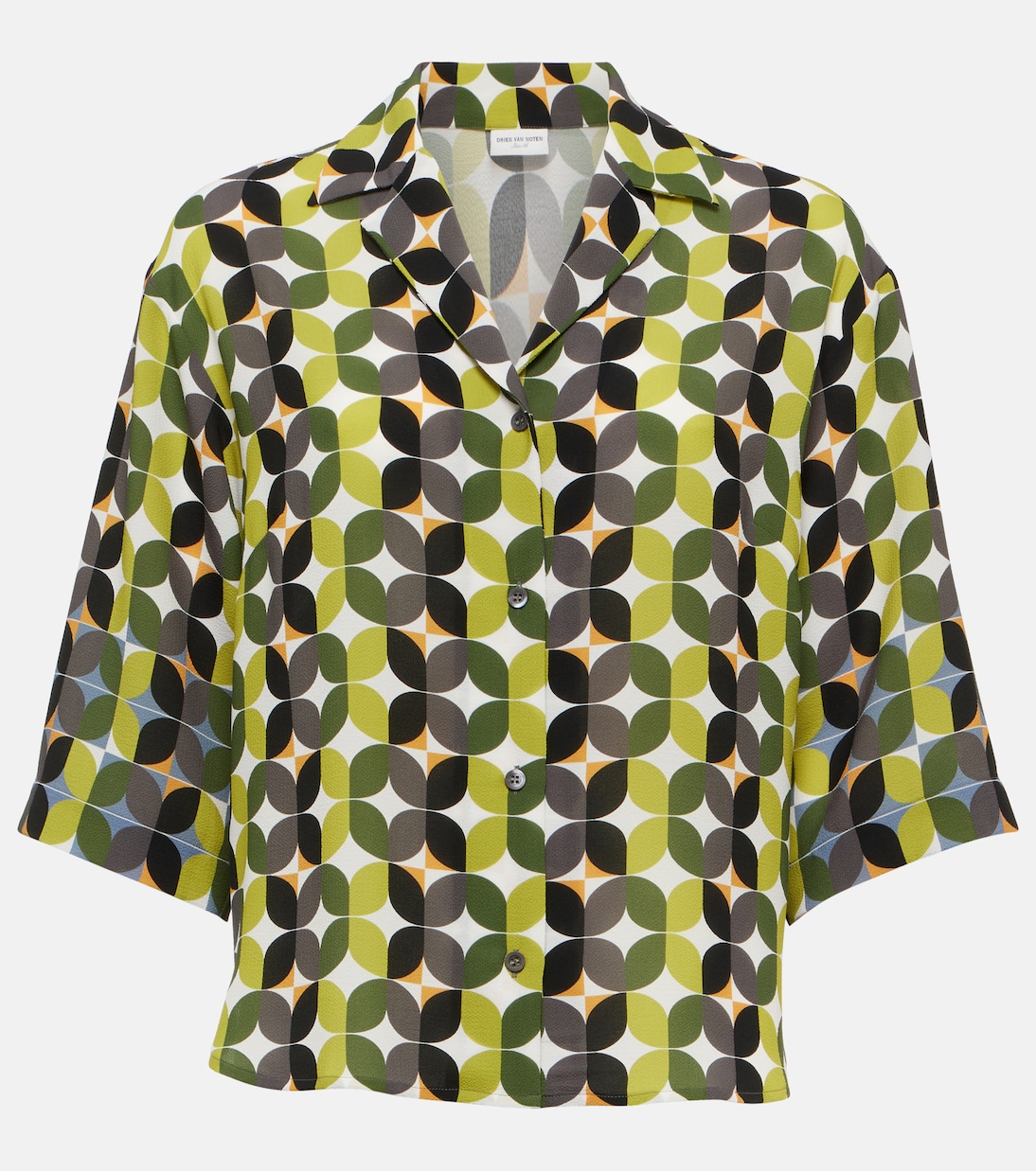 Printed crêpe bowling shirt Dries Van Noten