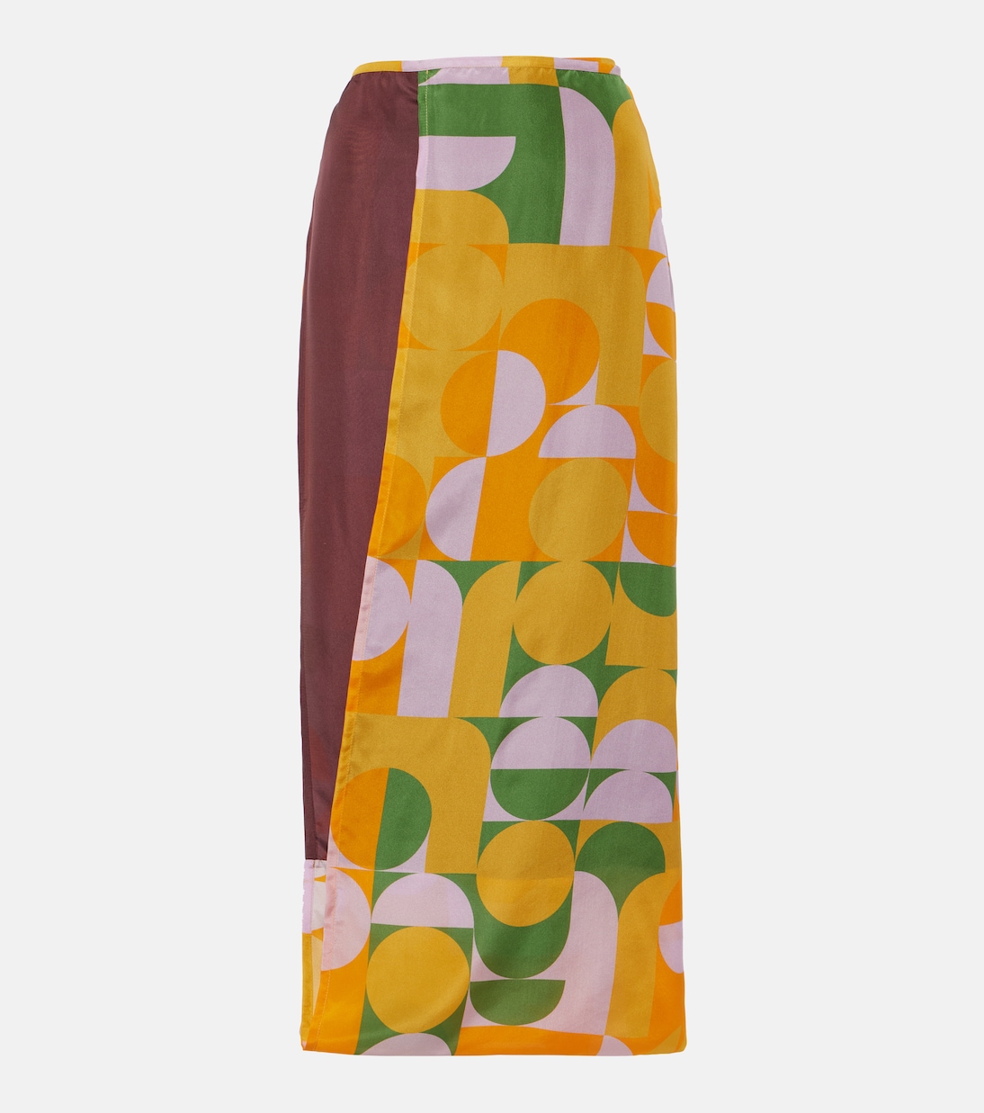 Printed silk satin maxi skirt Dries Van Noten