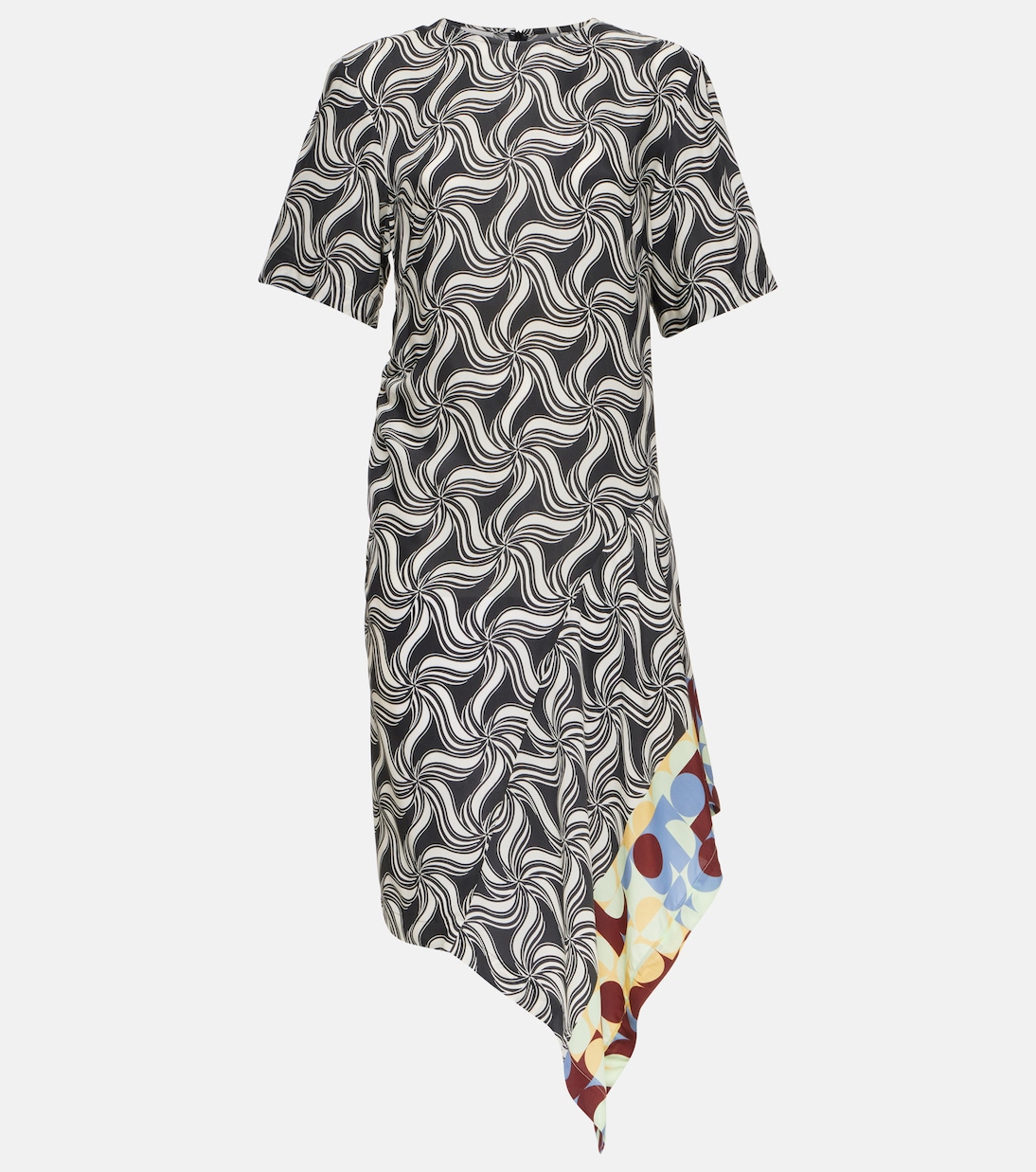 Printed asymmetric midi dress Dries Van Noten