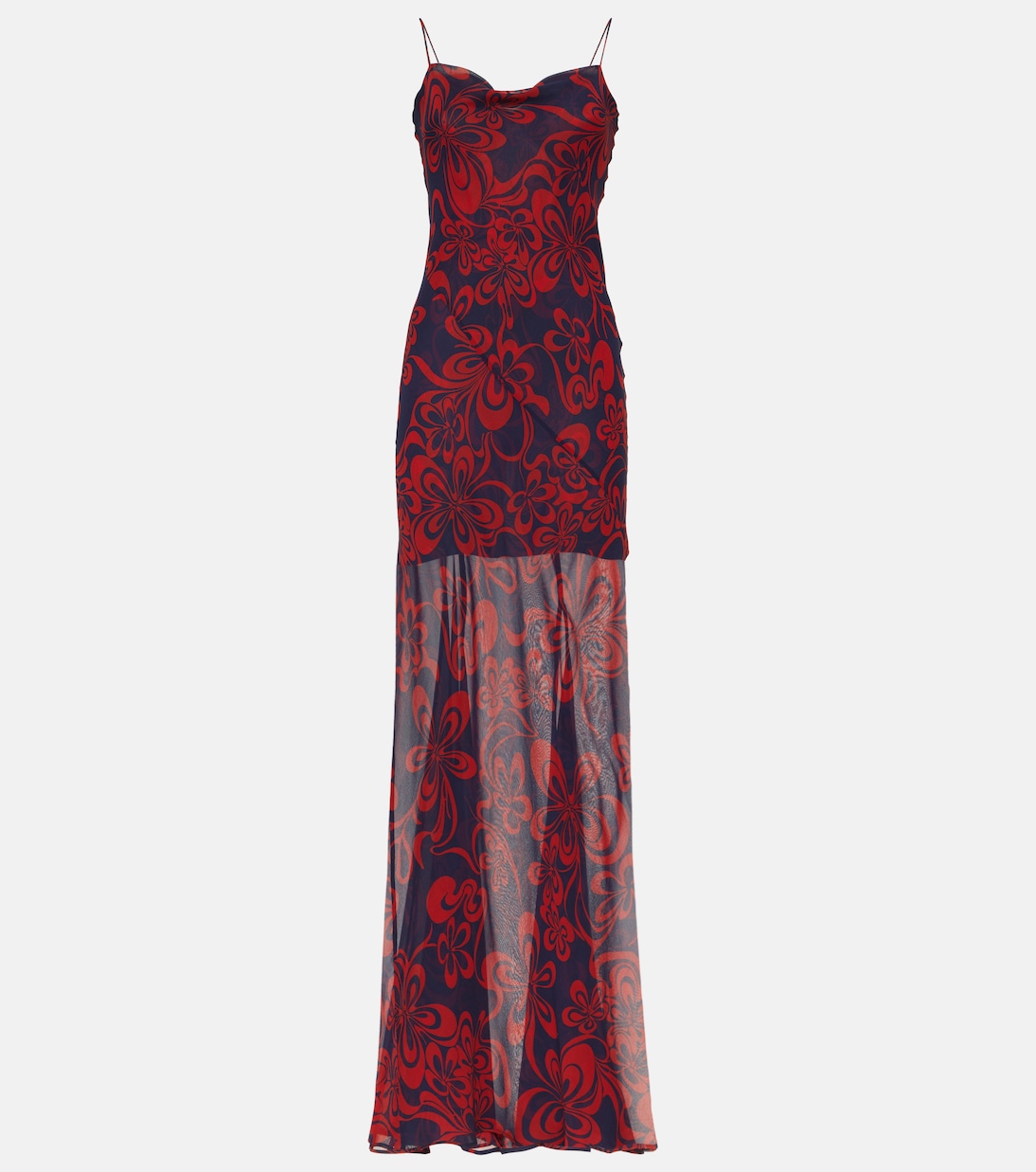 Printed silk georgette maxi dress  Dries Van Noten