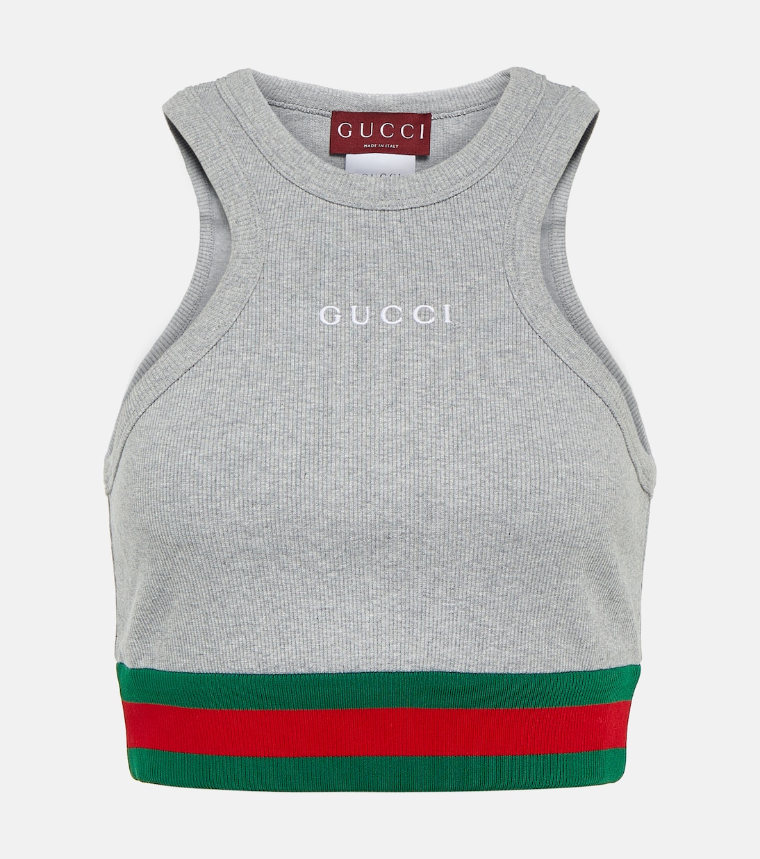 Logo cotton-blend jersey tank top Gucci