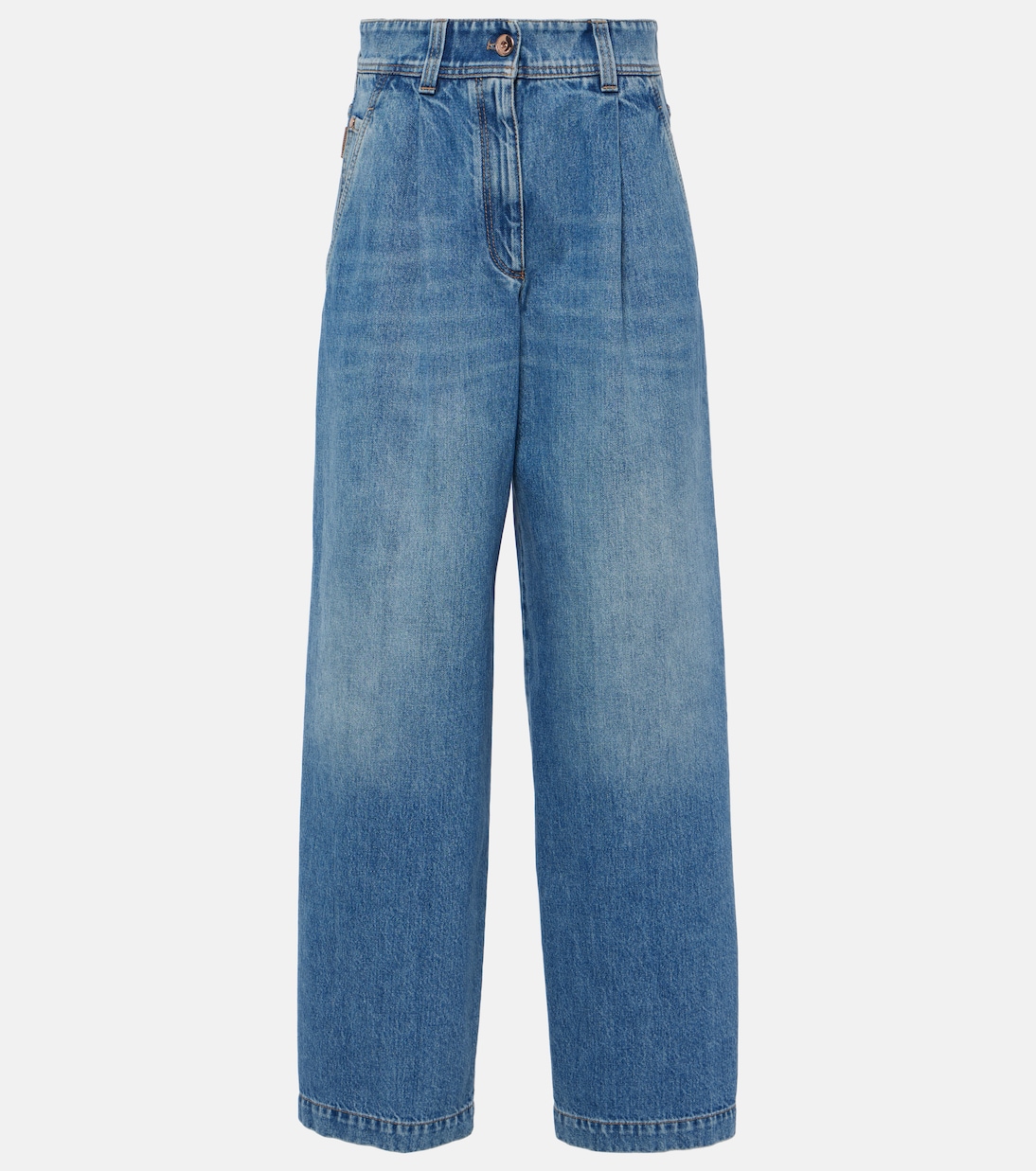 Pleated high-rise wide-leg jeans Brunello Cucinelli