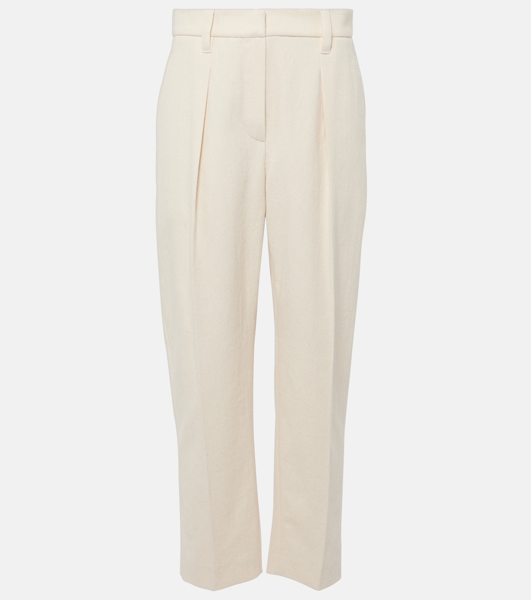 Gabardine high-rise straight pants Brunello Cucinelli