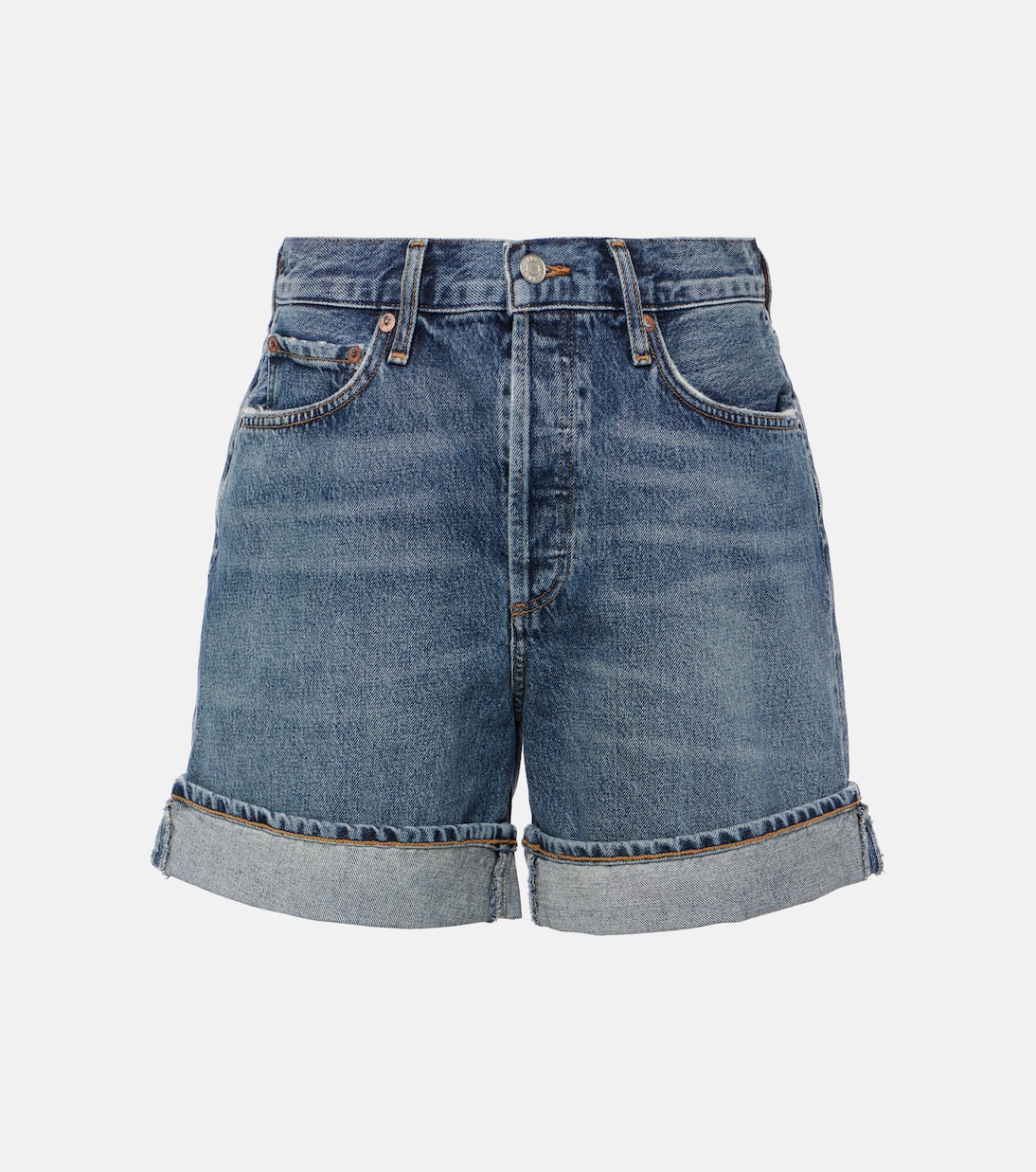 Dame high-rise denim shorts Agolde