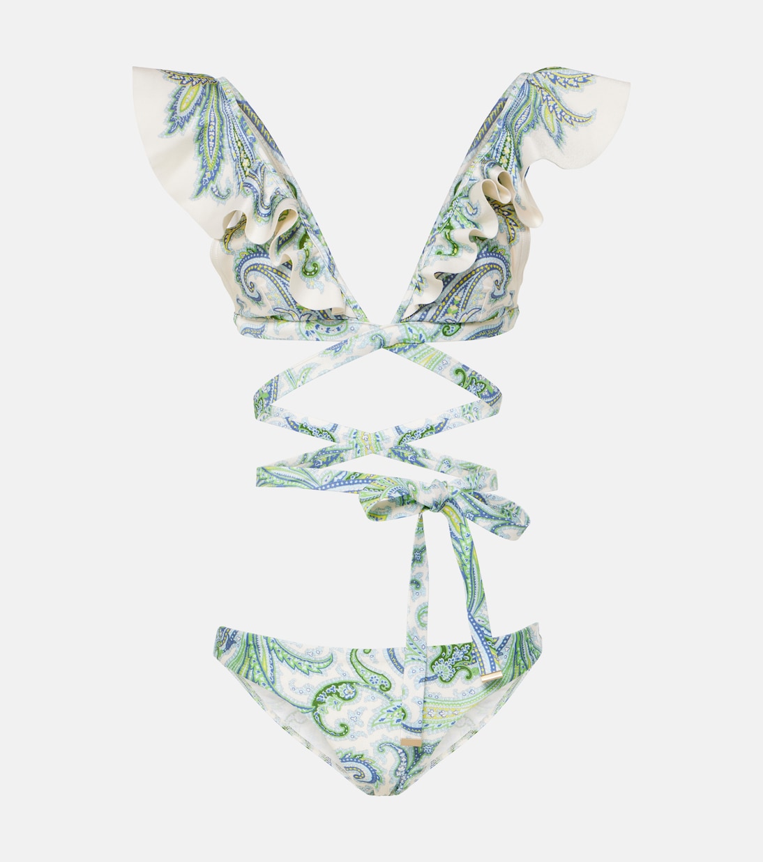 Ottie ruffled paisley bikini Zimmermann