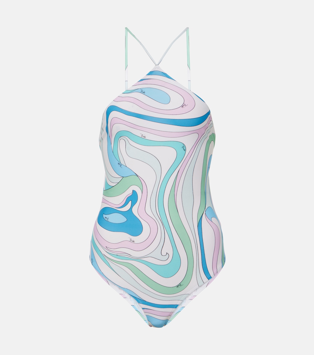 Printed halterneck swimsuit Pucci