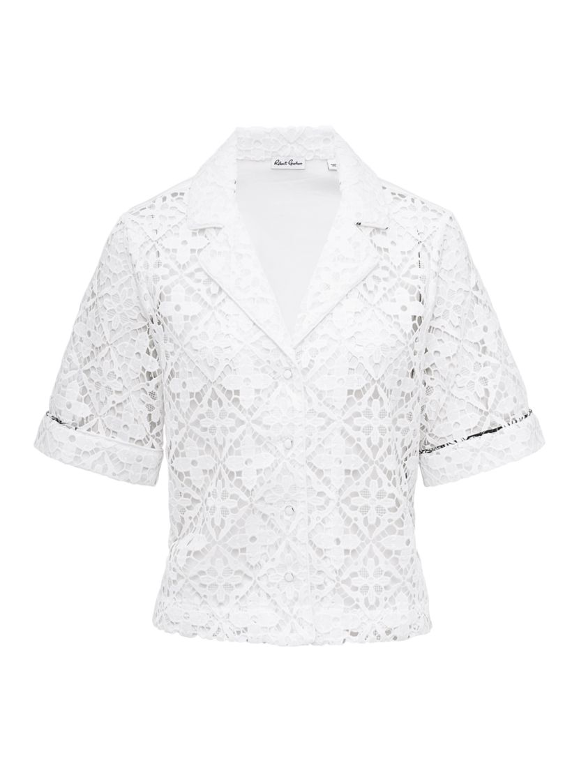 Robert Graham Gemma Geometric Lace Palm Shirt