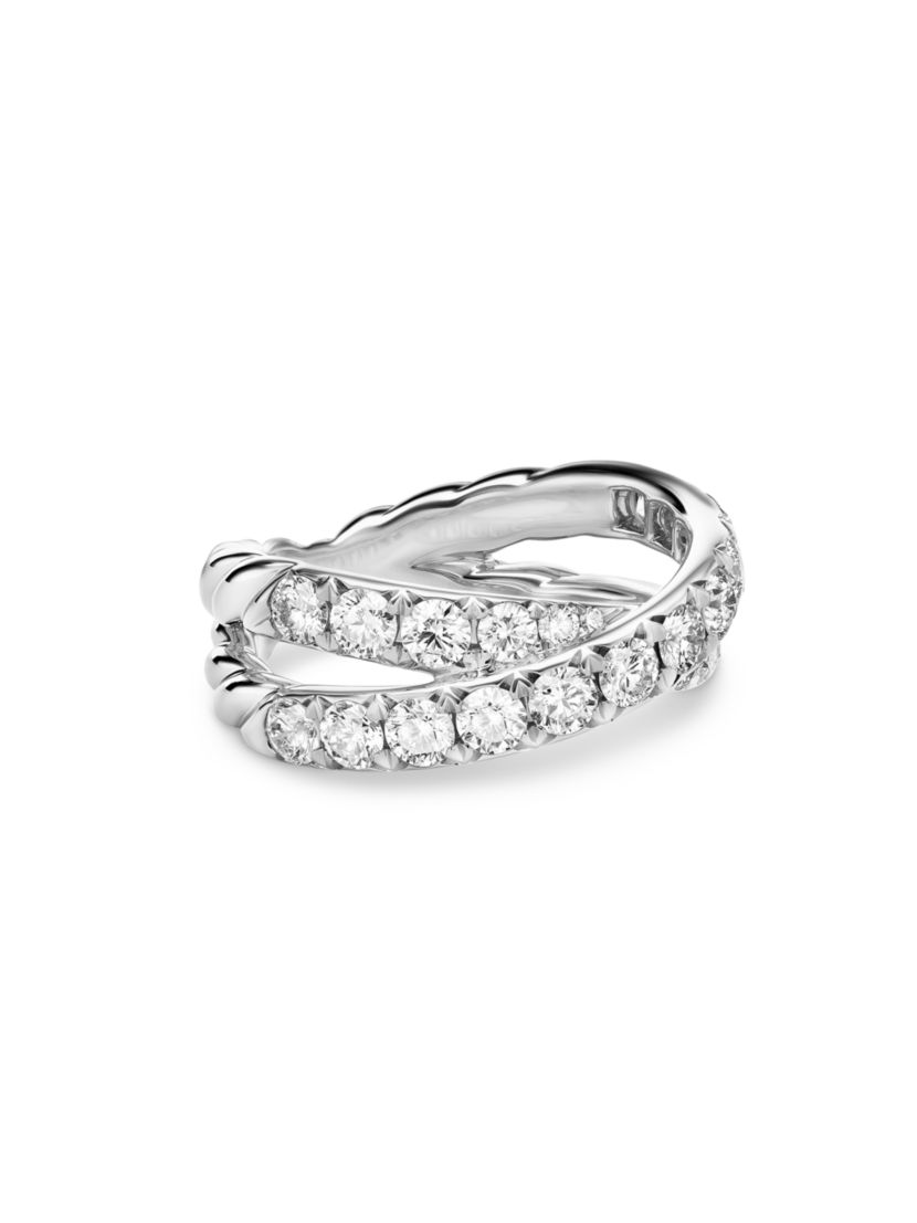 David Yurman DY Crossover Band Ring in Platinum