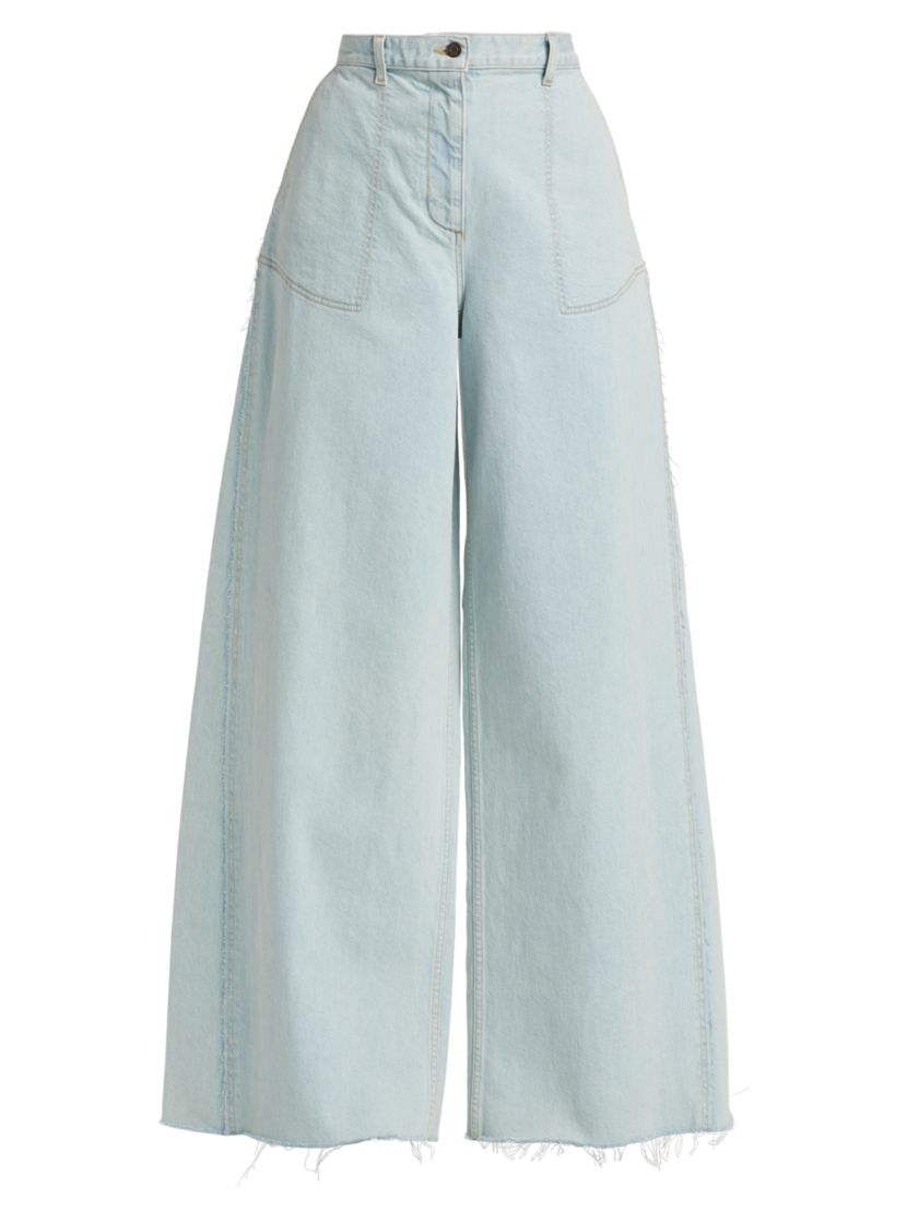 Jason Wu High-Rise Wide-Leg Raw Hem Jeans