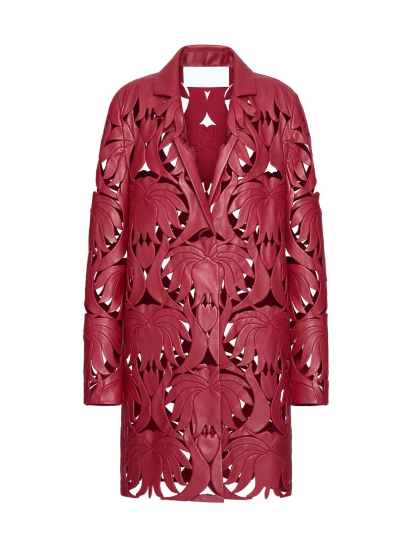 Valentino Garavani Embroidered Atlas Nappa Coat