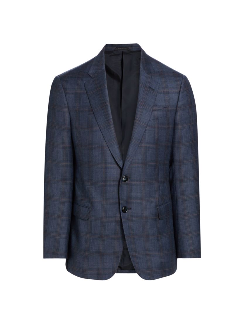 Giorgio Armani Checked Wool Two-Button Sport Coat