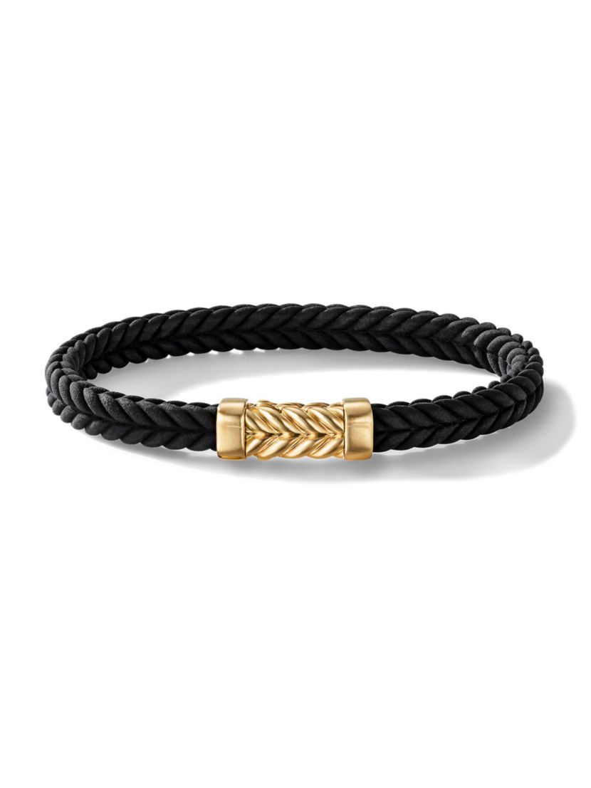 David Yurman Chevron Bracelet in Black Rubber