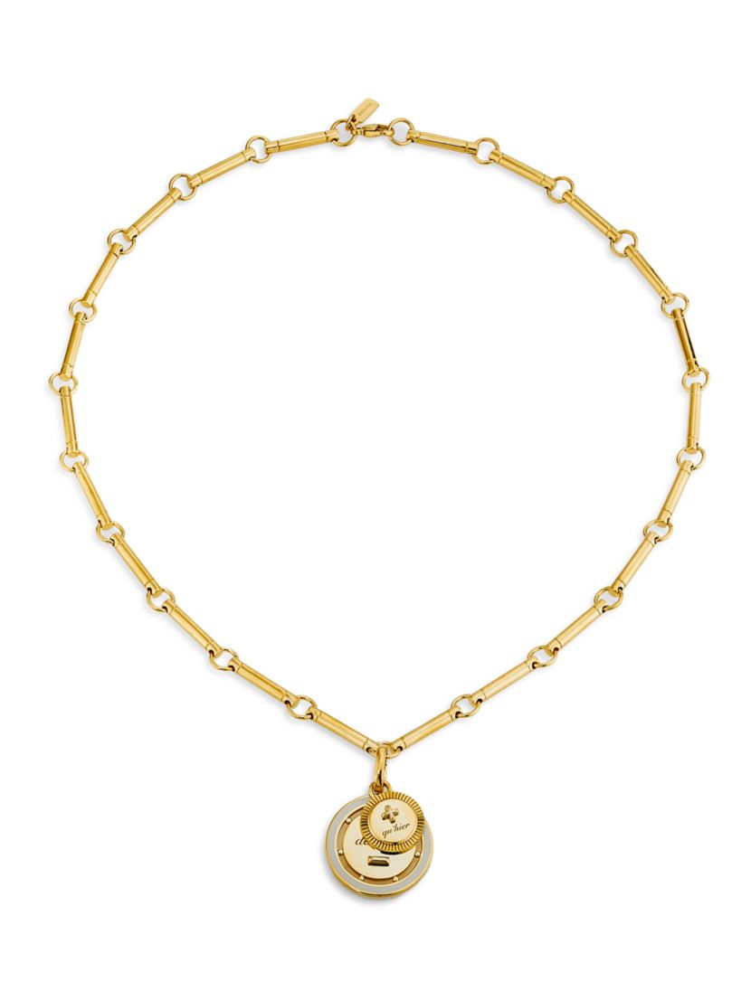 Foundrae Ever Growing - Vivacity : Element Chain Couplet 18K Yellow Gold & Ceramic Pendant Necklace