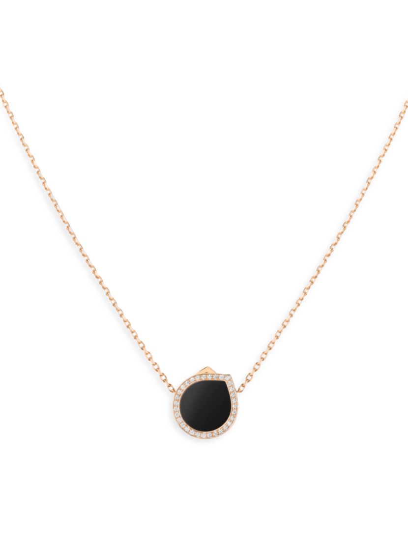 Repossi Antifer 18K Rose Gold, Black Onyx & 0.18 TCW Diamond Pendant Necklace